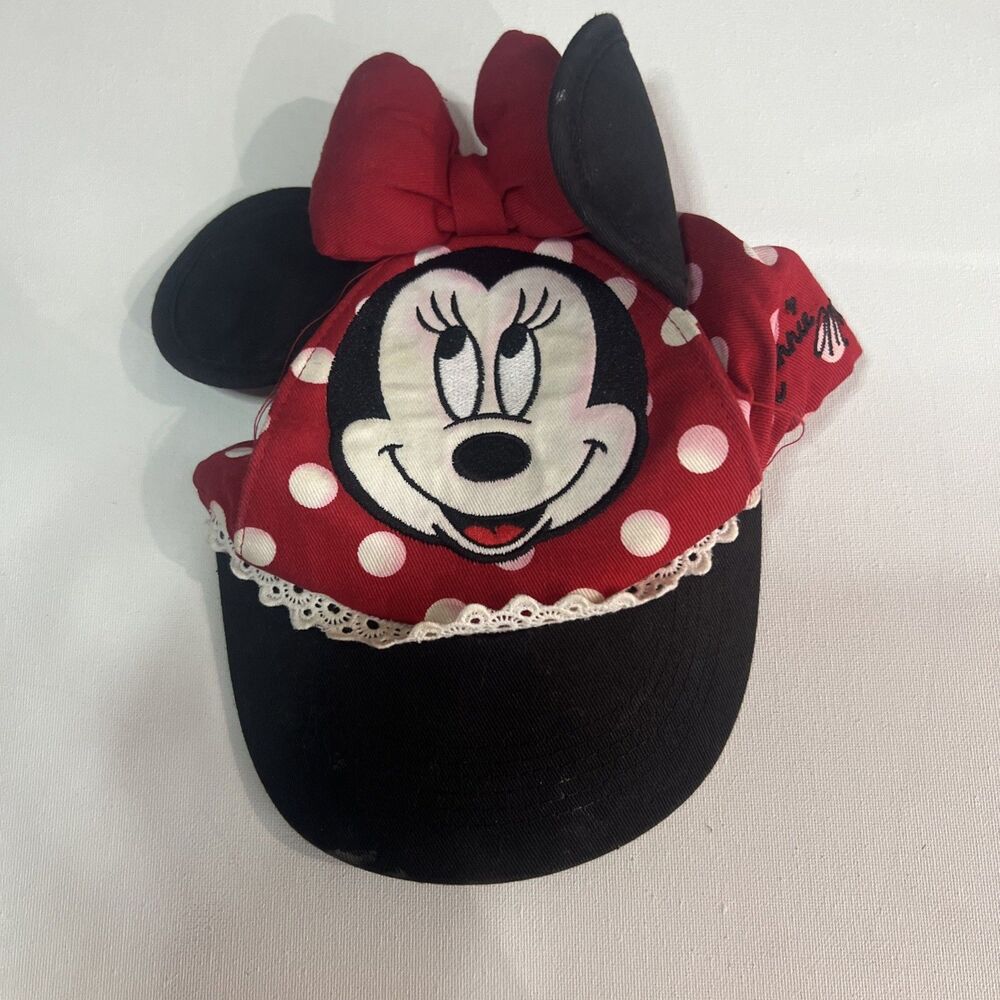 Walt Disney World Parks Minnie Mouse Ears Red Polka Dot‎ Youth Baseball Cap Hat